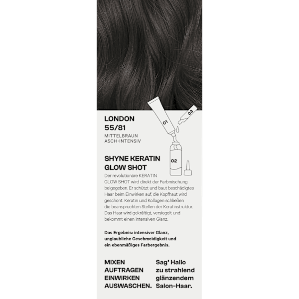 Haarfarbe 55/81 London Mittelbraun Asch-Intensiv SHYNE Professional