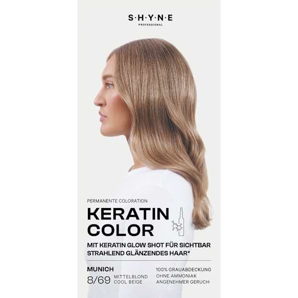 Haarfarbe 8/69 Munich Mittelblond Cool Beige SHYNE Professional
