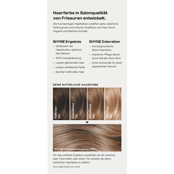 Haarfarbe 8/69 Munich Mittelblond Cool Beige SHYNE Professional