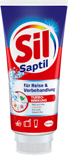 Handwaschmittel Sil Saptil für Reise & Vorbehandlung mit Bürste Sil