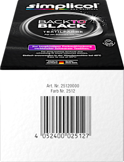 Textilfarbe Back to Black Farberneuerung Simplicol
