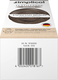 Textilfarbe intensiv Espresso-Braun Simplicol