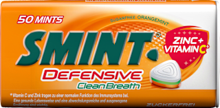 Pastillen, 2h Defensive Orange Mint, zuckerfrei Smint