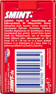 Pastillen, Erdbeere, zuckerfrei (36 Stück) Smint