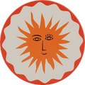 Glasuntersetzer "Sonne" aus Keramik, beige/orange (10x0,7 cm) Soapland