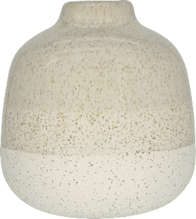 Keramikvase halbseitig lasiert, creme/beige Soapland