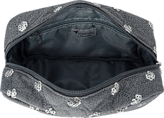Kosmetiktasche grau Herzen & Pailetten Soapland