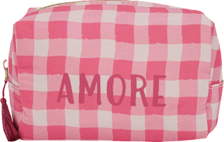 Kosmetiktasche pink kariert "Amore"  Soapland