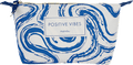 Kosmetiktasche weiß/blau "Positive Vibes"  Soapland