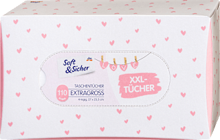 Taschentücher Box mit extra großen Taschentüchern Soft&Sicher