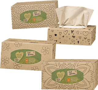 Taschentücher Box Recycling 3-lagig Soft&Sicher