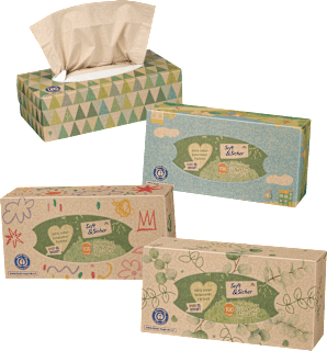 Taschentücher Box Recycling 4-lagig Soft&Sicher