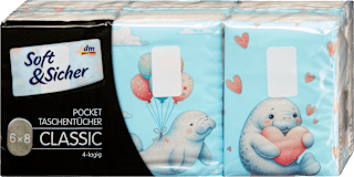 Taschentücher Pocket (6x8 Stück) Soft&Sicher