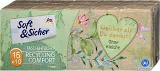 Taschentücher Recycling 4-lagig (15x10 St) Soft&Sicher