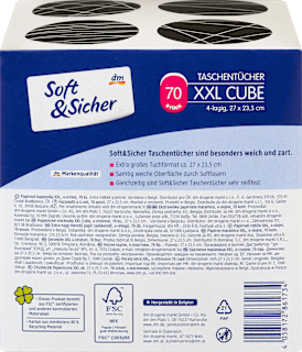 Taschentücher Würfelbox 4lg XXL Soft&Sicher