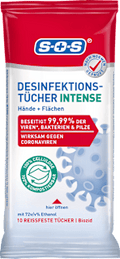 Desinfektionstücher Intense Hand & Fläche, Reisegröße SOS