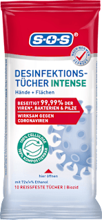 Desinfektionstücher Intense Hand & Fläche, Reisegröße SOS