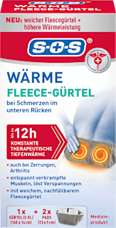 Wärme Fleece-Gürtel + 2 Wärmepads SOS