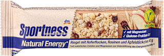 Energieriegel, mit Haferflocken, Rosinen & Apfelstückchen Sportness