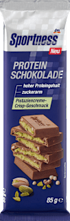 Protein Schokolade mit Pistazienfüllung und Crisp Sportness