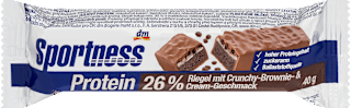 Proteinriegel 26%, Crunchy Brownie & Cream Geschmack Sportness