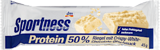 Proteinriegel 50%, Crispy White Chocolate Geschmack Sportness