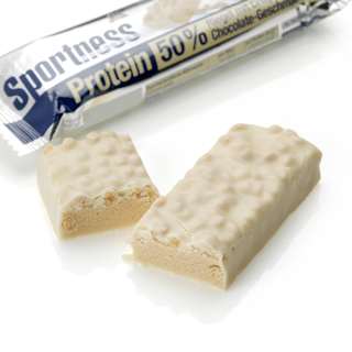 Proteinriegel 50%, Crispy White Chocolate Geschmack Sportness