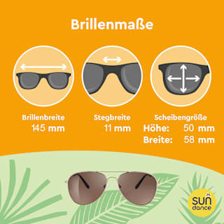 Sonnenbrille Erwachsene, Pilotenbrille mit goldenem Gestell, braun getönte Gläser SUNDANCE