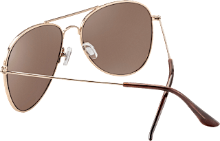 Sonnenbrille Erwachsene, Pilotenbrille mit goldenem Gestell, braun getönte Gläser SUNDANCE