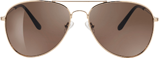 Sonnenbrille Erwachsene, Pilotenbrille mit goldenem Gestell, braun getönte Gläser SUNDANCE