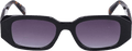 Sonnenbrille Erwachsene schwarzes ovales Gestell, lila Gläser SUNDANCE