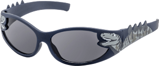 Sonnenbrille Kids, blau-graues Gestell mit grauen Dinos SUNDANCE