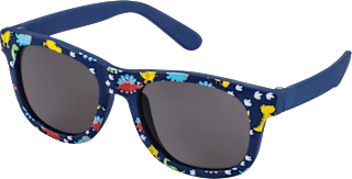 Sonnenbrille Kids, blaues Gestell mit bunten Dinos SUNDANCE