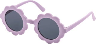 Sonnenbrille Kids, lilafarbenes Gestell in Blütenform, runde Gläser SUNDANCE