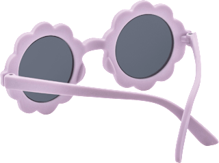 Sonnenbrille Kids, lilafarbenes Gestell in Blütenform, runde Gläser SUNDANCE