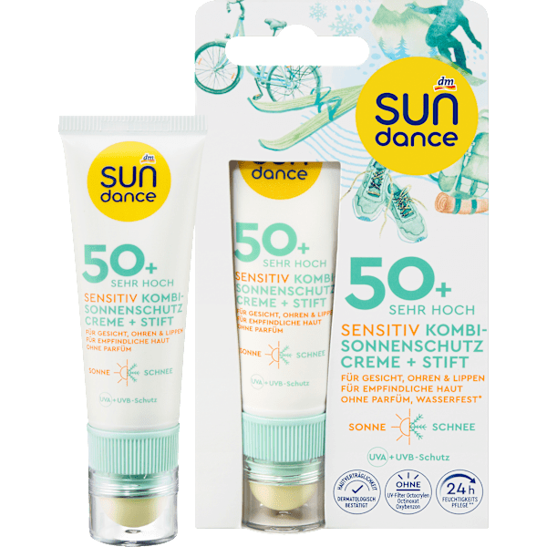 Sonnenschutz Kombi Gesicht sensitiv Creme & Stift, LSF 50 (25 ml & 3 g) SUNDANCE