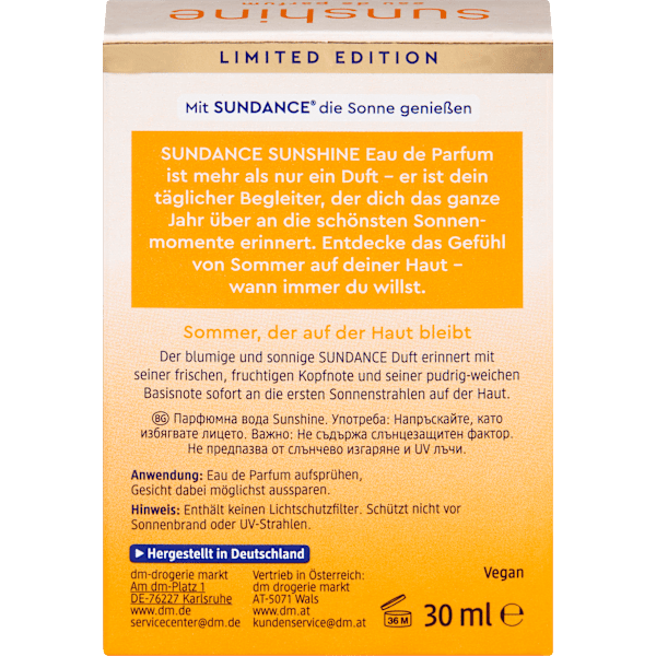 Sunshine Eau de Parfum SUNDANCE