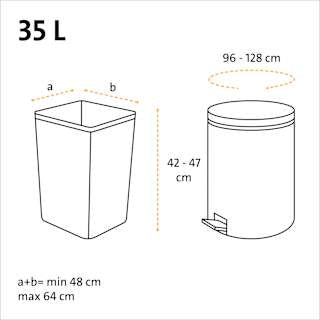 Müllbeutel 35 l Fixierband mit 100 % recyceltem Plastik Swirl