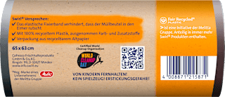 Müllbeutel 35 l Fixierband mit 100 % recyceltem Plastik Swirl