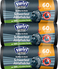 Schwerlast Müllsäcke Profi 60 l (3x12 St) mit 100 % recyceltem Plastik Swirl
