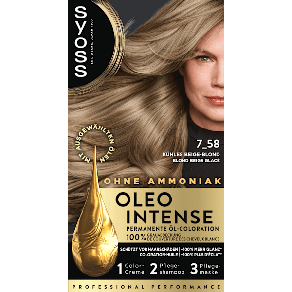 Haarfarbe 7_58 Kühles Blond Syoss Oleo Intense