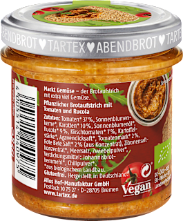 Brotaufstrich, Kirschtomate Rucola Tartex