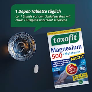 Magnesium Nacht 500 + Melatonin Tabletten 30 St taxofit