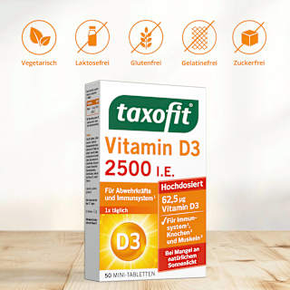 Vitamin D3 2500 I.E. Tabletten 50 St taxofit