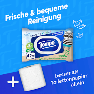 Feuchte Toilettentücher Sanft für Kinder (2x42 St) Tempo