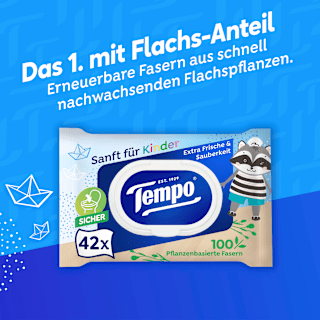 Feuchte Toilettentücher Sanft für Kinder (2x42 St) Tempo