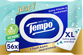 Feuchtes Toilettenpapier Just 1 XL-Tuch Tempo