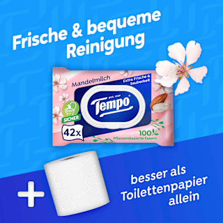 Feuchtes Toilettenpapier Mandelmilch & Panthenol Tempo