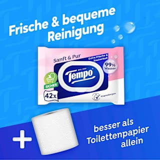 Feuchtes Toilettenpapier sanft & pur (2x42 St) Tempo
