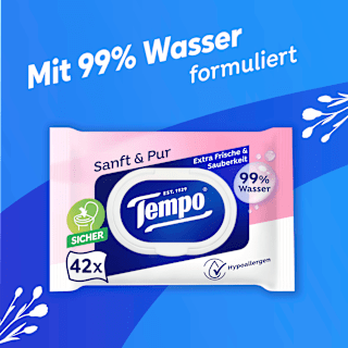 Feuchtes Toilettenpapier sanft & pur (2x42 St) Tempo